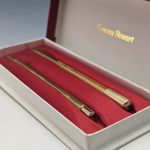 英國復古 Conway Stewart 鉛筆和圓珠筆套裝,帶盒和說明書